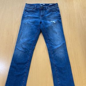 Banana Republic Premium Denim Straight Distressed Jeans Sz 28
